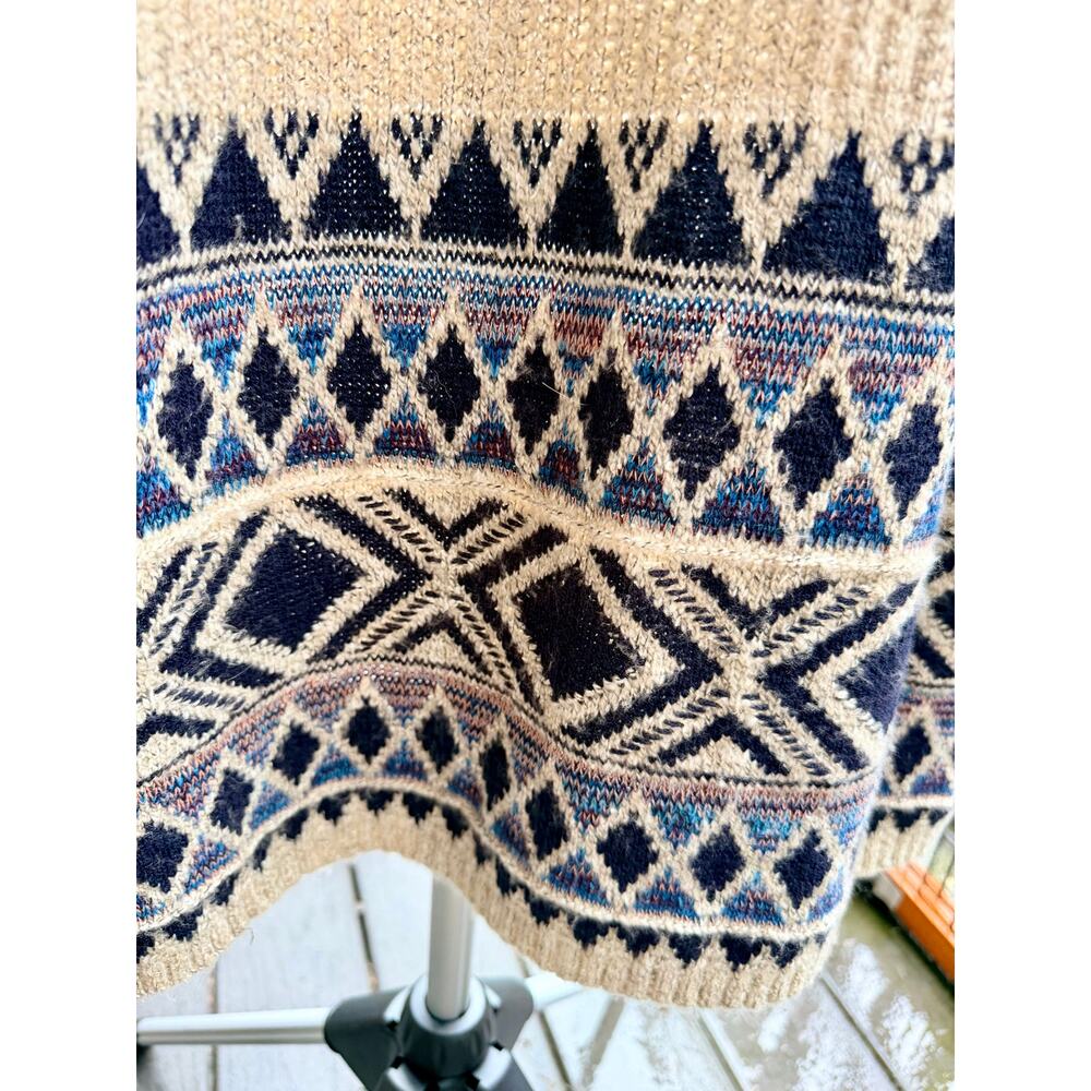 Lucky Brand 2X Southwestern Aztec Cardigan Sweater Boho Cotton Blend - Picture 4 of 9